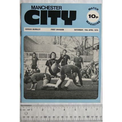 1975 programme Manchester City v. Burnley, 19/4