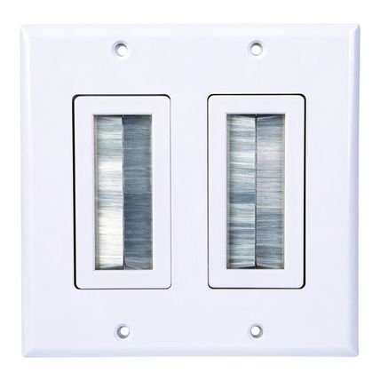 Monster Cable Wall Plate Flat Panel 2 Gang White Bulk