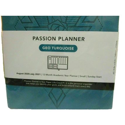 Brand New Passion Planner Geo Turquoise Academic Year 2020-2021 5.8 x 8.3 Inches