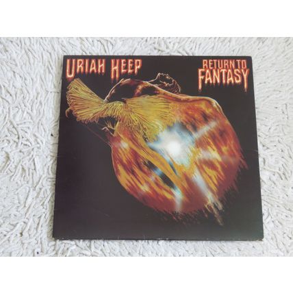URIAH HEEP, RETURN TO FANTASY GATEFOLD VINYL LP. WITH TOUR SLIP AND TICKET .