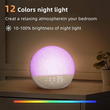 Sunrise Alarm Clock White Noise Machine: Natural Wake up Light - Dimmable Clock
