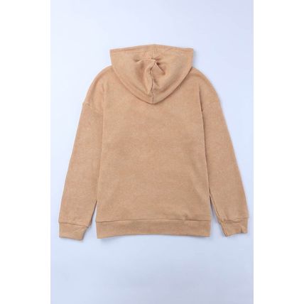Waffle Knit Kangaroo Pocket Hooded Sweatshirt