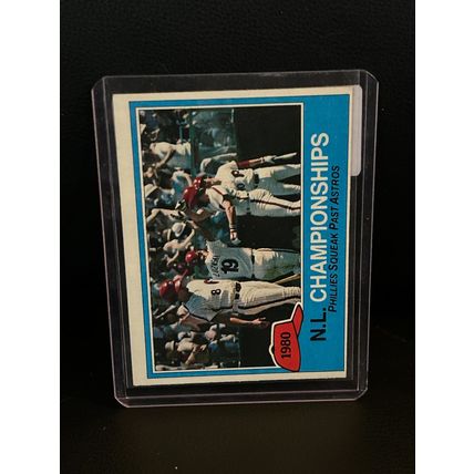 N. L. Championships [Phil. Squeak Past Astros] #402 | 1981 Topps Baseball Tradin