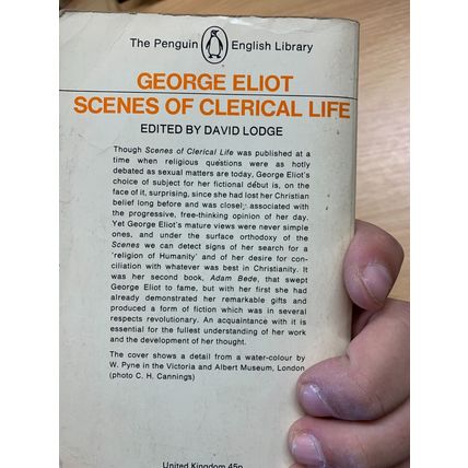 1973 GEORGE ELIOT "SCENES OF CLERICAL LIFE" PENGUIN FICTION PAPERBACK BOOK (P2)