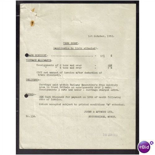JONES & ATTWOOD LTD,STOURBRIDGE,WORC S,1OCT1952