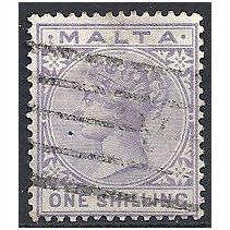 Malta 1890 SG29 1/- Pale Violet Good+ Used ..