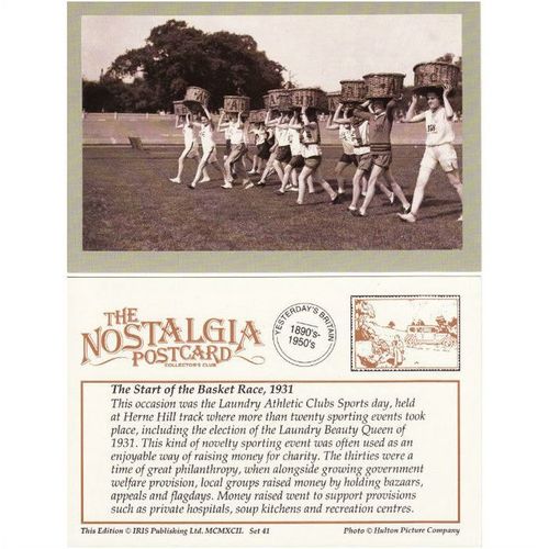 Postcard Basket Race Herne Hill 1931 Laundry Athletic Club Sports Day Nostalgia