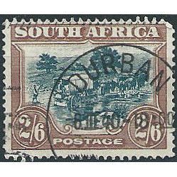 South Africa 1949 SG121 2/6d Green & Brown Fine Used .. ..