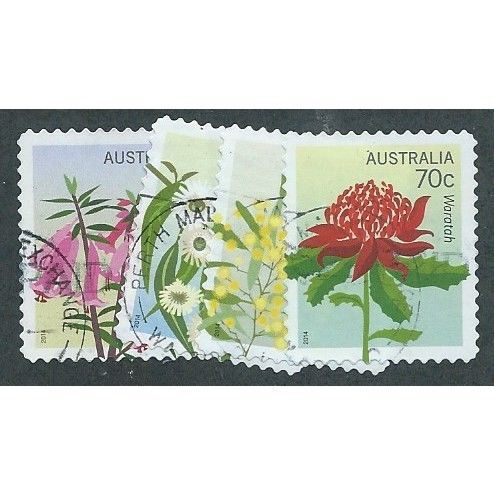 AUS 2014 SET (S/A) 'FLORAL EMBLEMS' (4v) (PERF 11) FINE USED (EBID37-325)