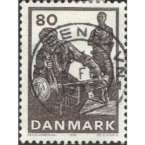 DENMARK, Glass industry, black & white 1976, 80ore