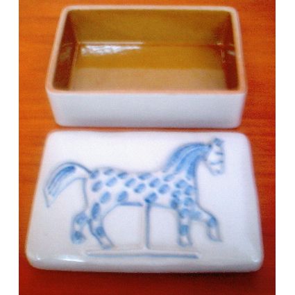 PFALTZGRAFF ' TRICKET BOX ' BLUE CAROUSEL HORSE on cover