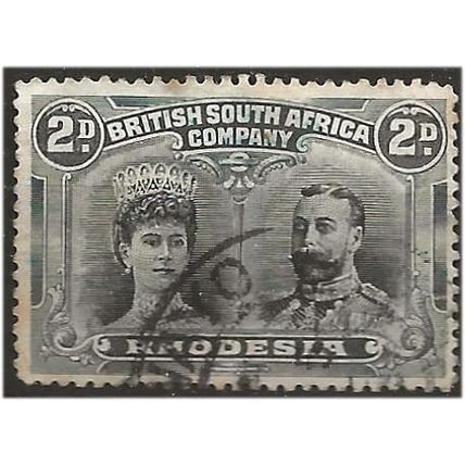 Rhodesia 1910 SG129 2d Black & Slate Fine Used . .. .