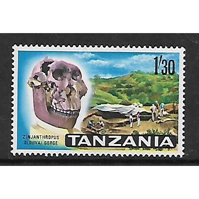 TANZANIA 1965 1s.30 SKULL AND EXCAVATIONS SG 137 M MINT
