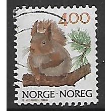 NORWAY 1988 WILDLIFE 4K EURASIAN RED SQUIRREL SG 1023 FINE USED#