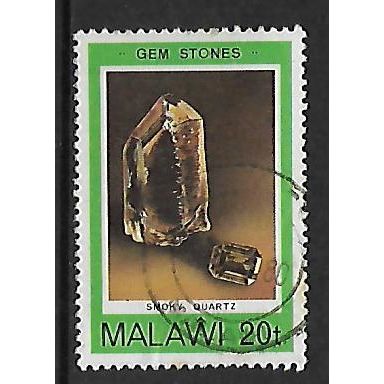 MALAWI 1980 GEMSTONES 20t SMOKY QUARTZ SG 627 FINE USED#