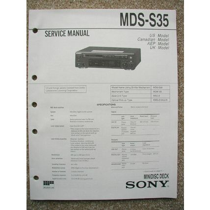 Sony MDS-S35 Service manual