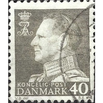 DENMARK, King Frederick IX, grey 1961, 40ore, #3