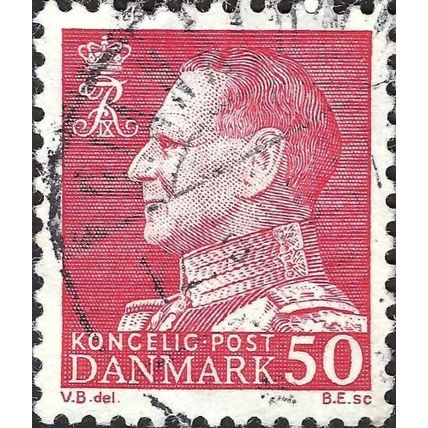 DENMARK, King Frederick IX, red 1965, 50ore, #3