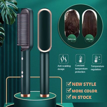 2 In 1 Hair Straightener Hot Comb - Negative Ion Curling Tong & Electric Hair