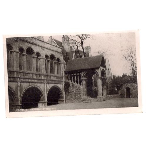NORMAN STAIRCASE, CANTERBURY, KENT unused vintage postcard =