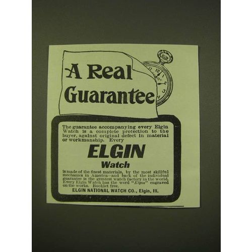 1902 Elgin Watch Ad - A real guarantee