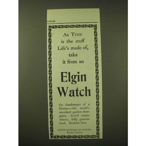 1902 Elgin Watch Ad - As time is the stuff life's made of