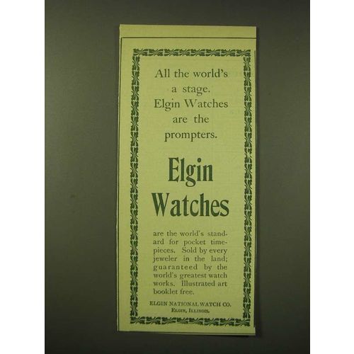 1902 Elgin Watch Ad - All the world's a stage.