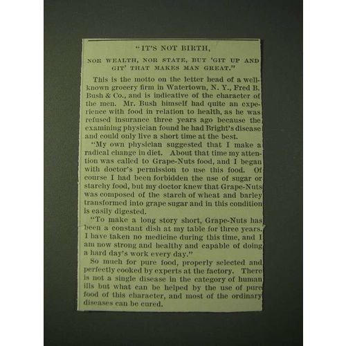 1900 Post Grape-Nuts Cereal Ad - It's not birth, nor wealth, nor state