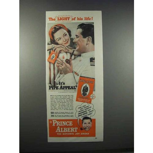 1944 Prince Albert Pipe Tobacco Ad - Light of His Life