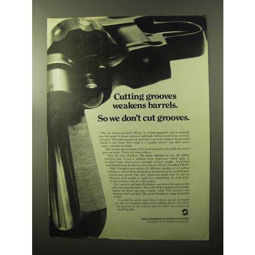 1970 High Standard Hombre Revolver Ad - Cutting Grooves