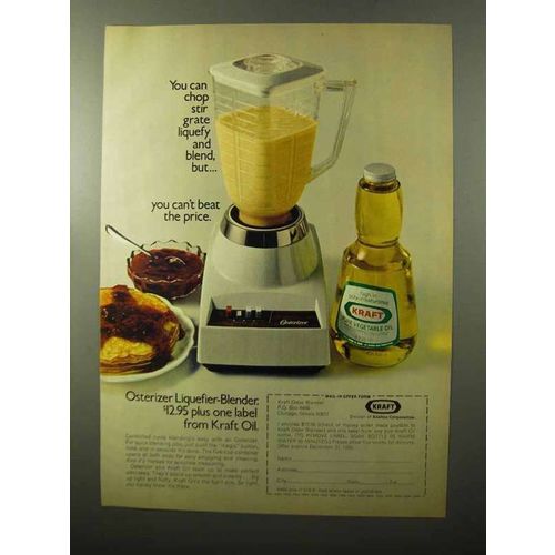 1970 Kraft Oil Ad - Can Chop Stir Grate Liquefy Blend