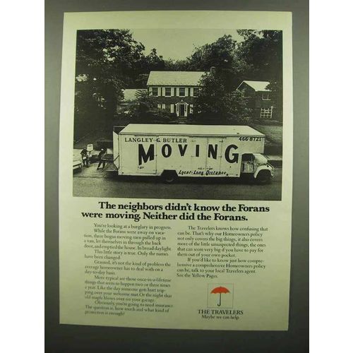 1974 Travelers Insurance Ad - Didn't Know Forans Moving