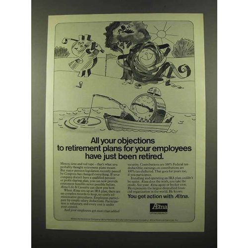 1975 Aetna Insurance Ad - Objections to Retirement