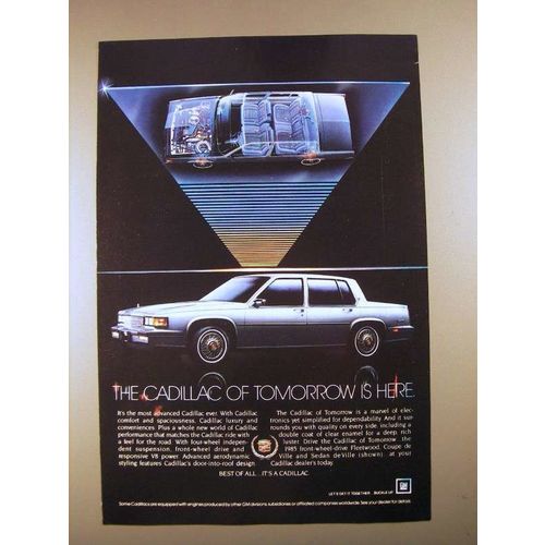 1985 Cadillac Sedan deVille Car Ad - Tomorrow is Here