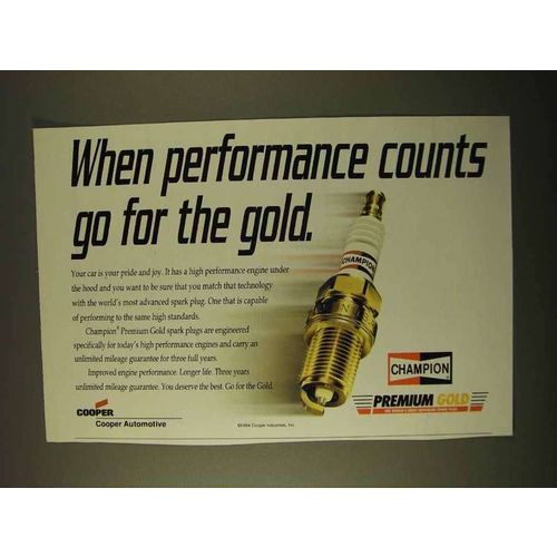 1994 Champion Premium Gold Spark Plug Ad - Go For