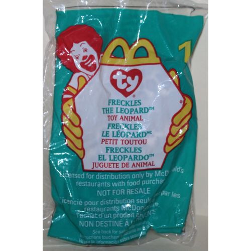 1999 McDonalds Ty Teenie Beanie #1 Freckles the Leopard Mint in Package