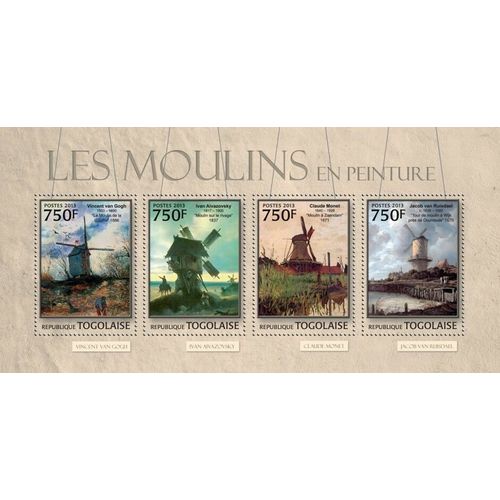 TOGO 2013 SHEET MNH ARTE PINTURAS WINDMILLS ART PAINTINGS MOULINS MOLINOS 1