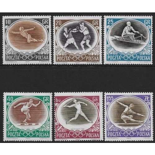 Mi 984/9: Summer Olympic Games, Melbourne.
