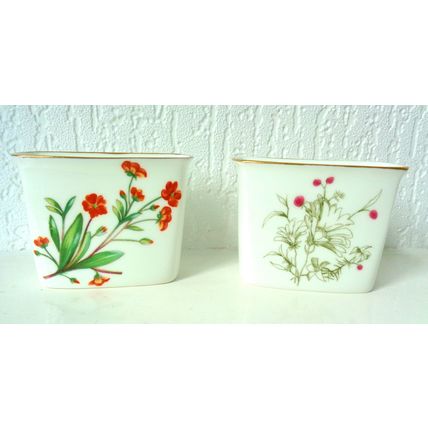 2 Minton bone china toothpick holders Meadow and floral design