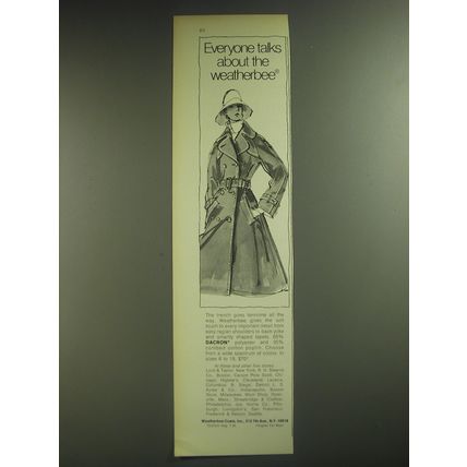 1974 Weatherbee Trenchcoat Ad - Everyone talks about the weatherbee