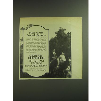 1974 Atlantic-Little, Brown Book Ad - The Lives and times of Bernardo Brown
