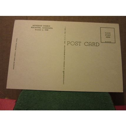 METHODIST CHURCH, ROCHESTER, MINNESOTA, USA unused postcard =