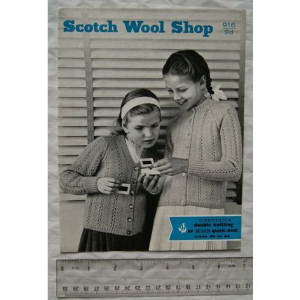 Vintage: Greenock 916 girl's dainty cardigans, DK or QK