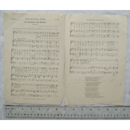 1908 Novello's School Songs No. 951 I'm Seventeen come Sunday, Somerset