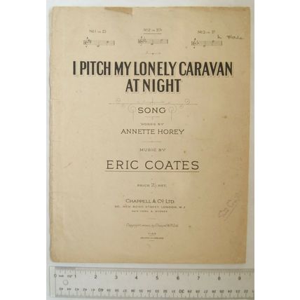 1921 I Pitch my Lonely Caravan at Night, words & music