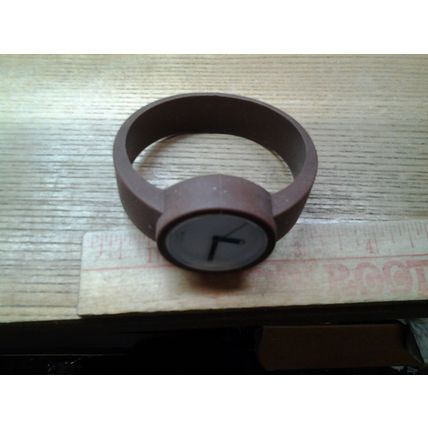 Fullspot O’Clock Watch with Brown Silicone Case Strap