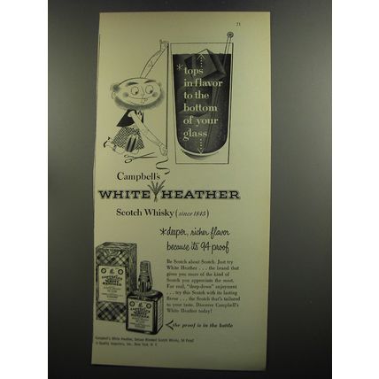 1952 Campbell's White Heather Scotch Advertisement - Tops in flavor