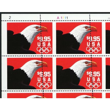 2541, MNH $9.95 Express Mail Misperf Freak Error Sheet of 20 - Stuart Katz