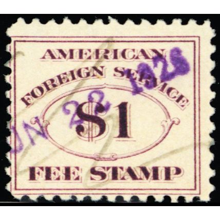 RK22, $1 Consular Service Revenue Stamp Cat $160.00 - Stuart Katz