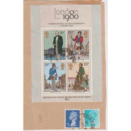 GB 1980 Stampex used mini sheet Rowland Hill plus extras